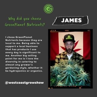When we asked our GP grower James @westcoastgrowshow why he chose GreenPlanet Nutrients, this is what he had to say:

"I chose GreenPlanet Nutrients because they are local to me. Being able to support a local business that has products I use every day is significant to me. Another big selling point for me is I love the diversity in catering to almost any grower’s gardening style, whether it be hydroponics or organics."

#greenplanetnutrients #mygreenplanet #gpgrown #greenplanet #nutrients #clean #conscious #canadian #fertilizer #yields #garden #gardening #grow #growers #indoorgarden #outdoorgarden #hydroponics #quality #craft #innovation #hobby #commercial #community #purity #harvest
